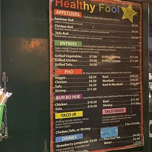 menu