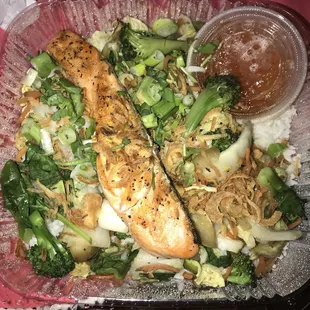 Salmon Entree with jasmine rice