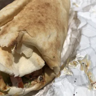 Chicken Boneless Kabob Wrap with pita bread