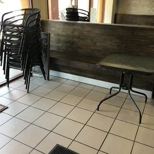 Not sure why these are not set up outside to eat?