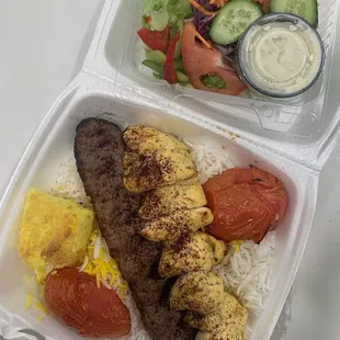 Lamb and Chicken Koobideh w/ Basmati Rice