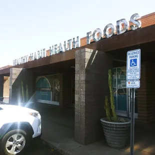 a car parked in front of a building
