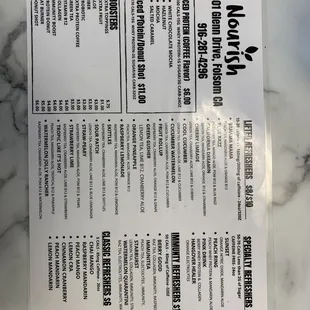The other half of the menu
