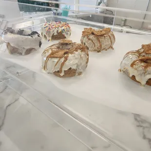 Protein donuts. Oreo, sprinkles,  cinnamon toast