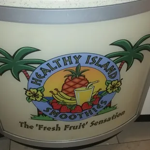 a sign for a smoothie