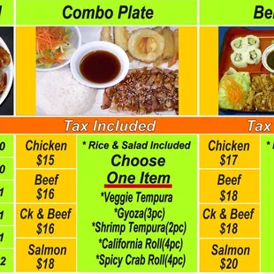 a variety of food items