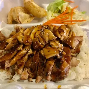 Lunch special #2 chicken teriyaki gyoza
