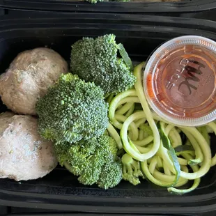 turkey meatball and zoodles