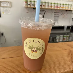 a drink in a plastic cup