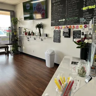 Part of the drink menu with their wide selection of drinks.
