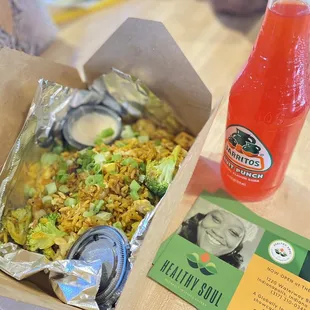 House Fried Rice special with a Jarritos Fruit Punch