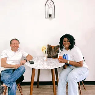 two people sitting at a table