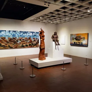 Museum interior with paintings