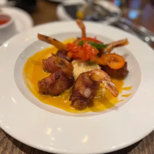 Jumbo Bacon Wrapped Shrimp&amp; Grits GF