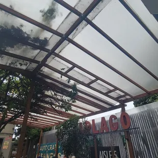 Ceiling view of covered patio