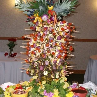 Here is our huge kebab tree before everyone got a hold of it!!