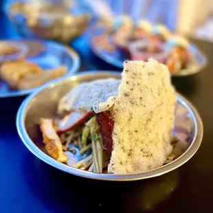 a plate of food on a table
