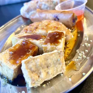 a plate of food on a table