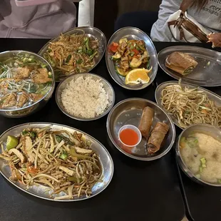 Pho, egg rolls, BBQ Tofu Sandwich, Pad Thai, Sizzling Sticky Rice Miso Mushroom Soup  and I can't remember what else
