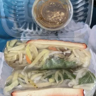Two Fresh Spring Rolls with Peanut Sauce