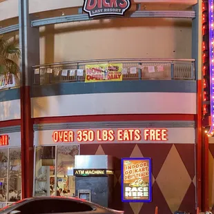 Heart Attack Grill. Everyone over 350 lbs eats free.