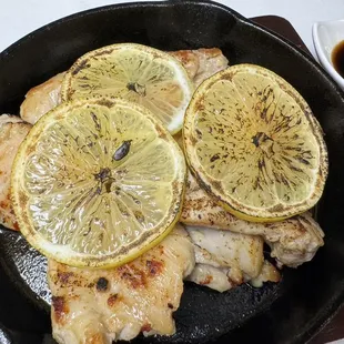 Grilled chicken with lemon ponzu sauce