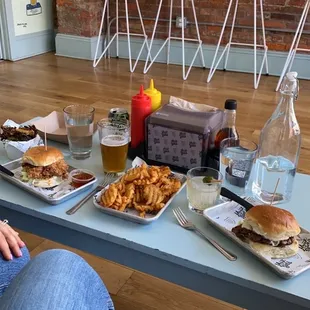 Burger, chicken sandwich