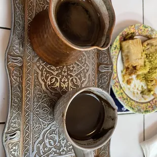Turkish coffee and baklava