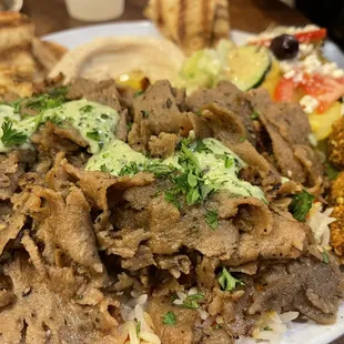 Beef and Lamb Plate over rice