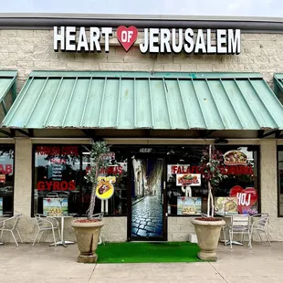 the front of the restaurant