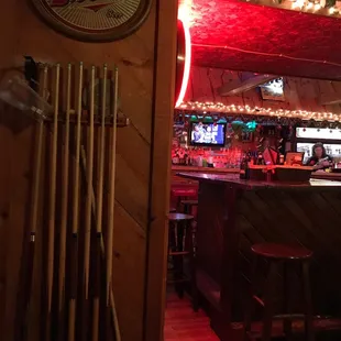 the interior of a bar
