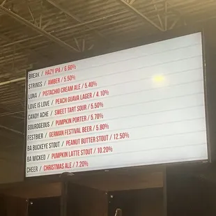 Beer selection
