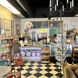 the interior of a cafe