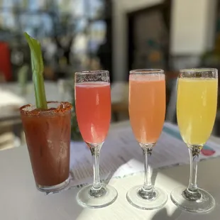 Bloody Mary and Mimosa Flight (strawberry, raspberry &amp; orange)