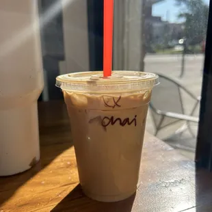 iced dirty chai FIRE literally amazing; the chai is powder base which is my fav