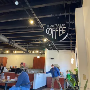 Heartbreak coffee sign and entryway.
