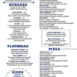 Summer 2022 Menu Back