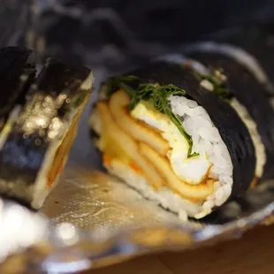the inside of a sushi roll