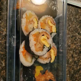 Shrimp tempura Kimbap roll given as "service" (freebie)