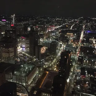 a view of a city at night