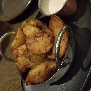 Potatoes with malt vinegar aioli. Very tasty