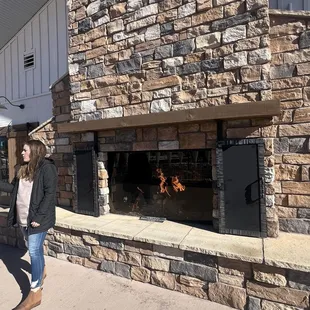 The large double sided fireplace that the whole building is built around.  Fell in love!