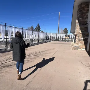 The outdoor patio where cocktail hour takes place