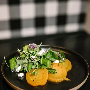 a plate of food on a table