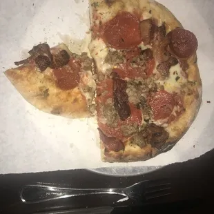 Three Meat Pizza