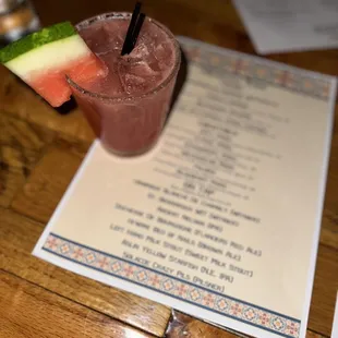 Watermelon Margarita (mock tail version) was delicious!