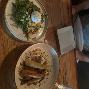Wood fired carrots and burratta salad special