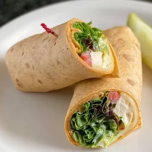 The Grilled Chicken Wrap with homemade guacamole and juicy chicken breast