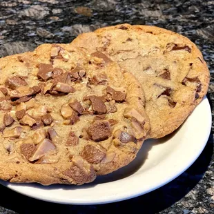 Our giant cookies are melt-in-your-mouth delicious