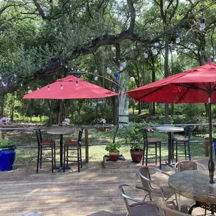 Outdoor patio that expands the back side of the building.
